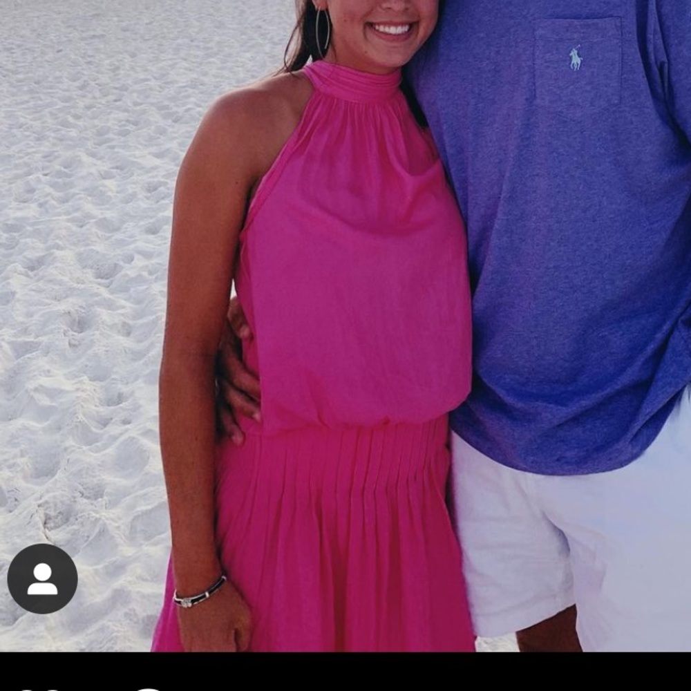 Pink high neck dress